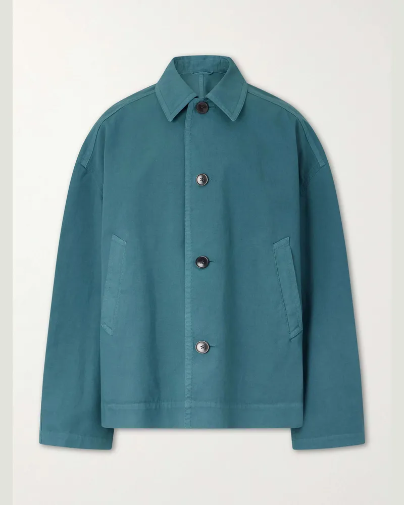 Dries van Noten Robinson Cotton-Twill Coat Green