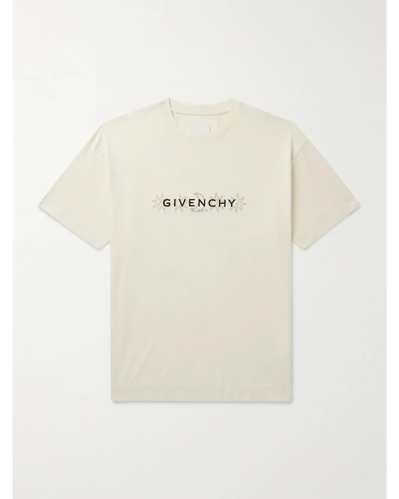 Givenchy Tarot Story T-Shirt aus Baumwoll-Jersey mit Logoprint Neutral