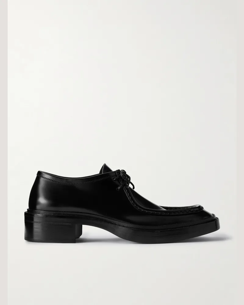 Saint Laurent New Bourbon Patent-Leather Brogues Black
