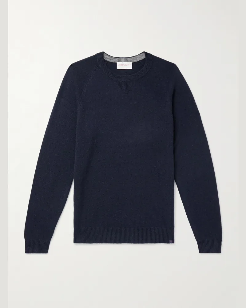 Derek Rose Finley Pullover aus Kaschmir Blau