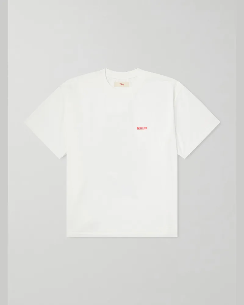 Cherry Los Angeles Logo-Print Cotton-Jersey T-Shirt White
