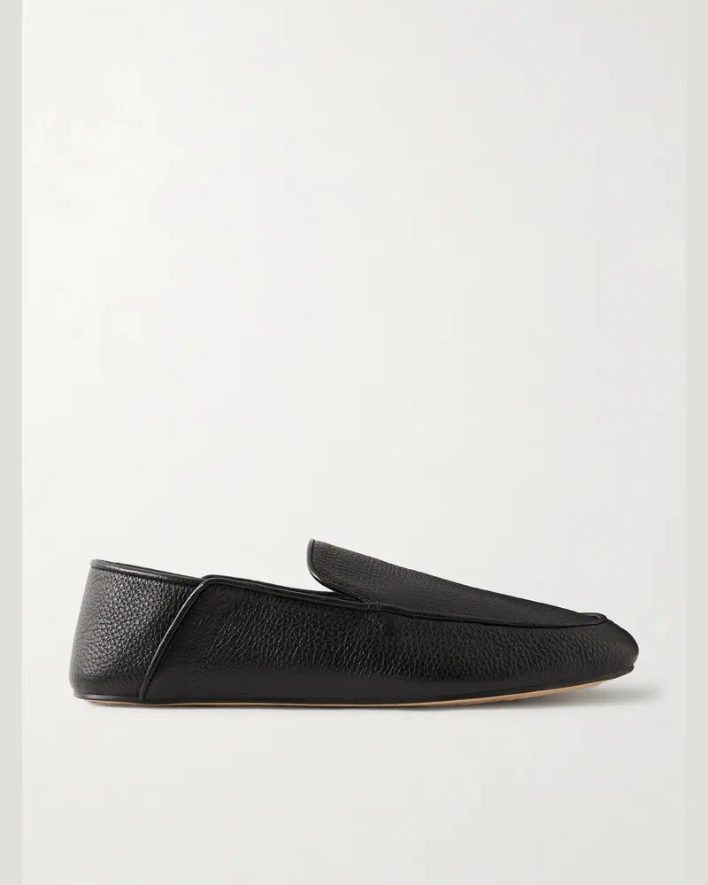 George Cleverley Mayfair Collapsible-Heel Full-Grain Leather Loafers Black