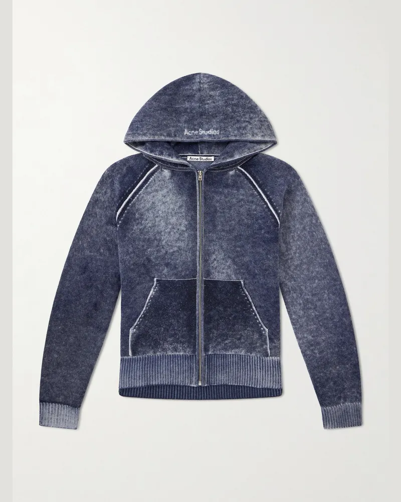 Acne Studios Kupiter Wool-Blend Hooded Sweater Blue
