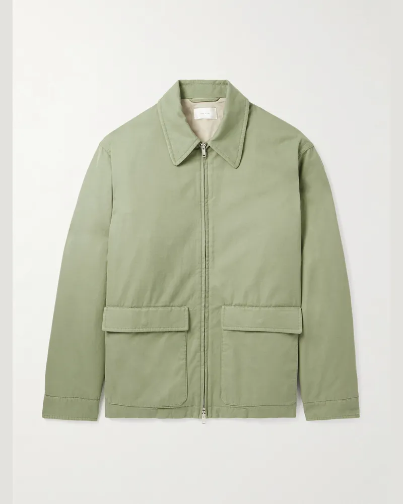The Row Justo Bomberjacke aus Gabardine aus einer Baumwoll-Kaschmirmischung Grün