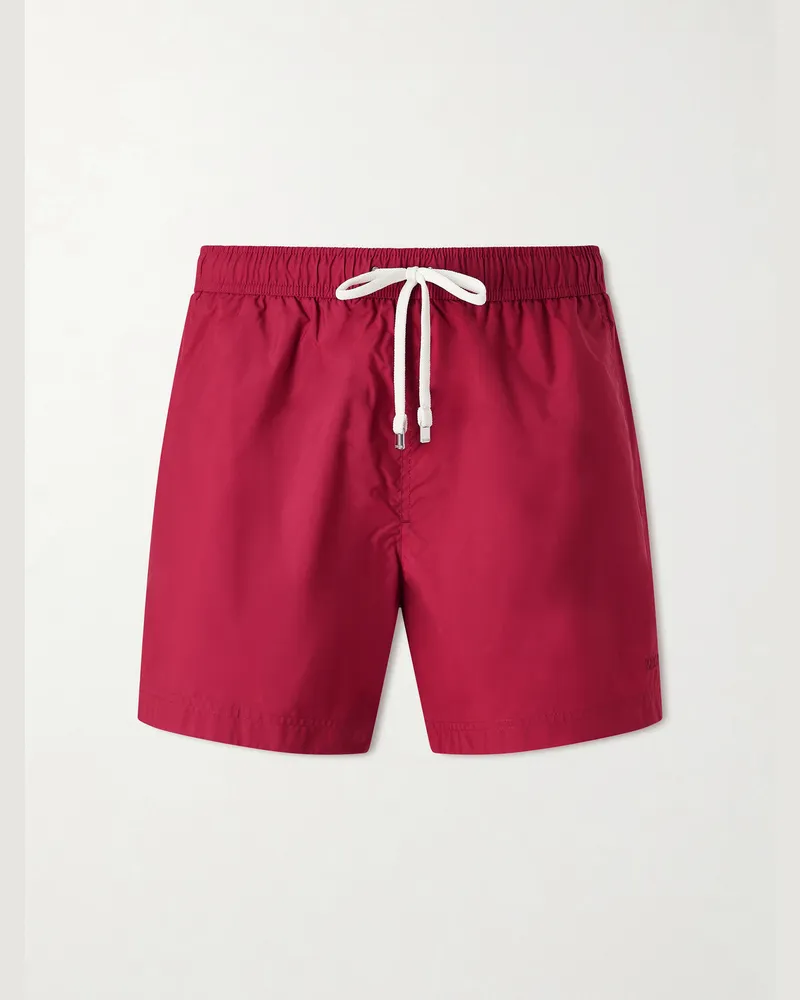 Ermenegildo Zegna Straight-Leg Mid-Length Swim Shorts Red