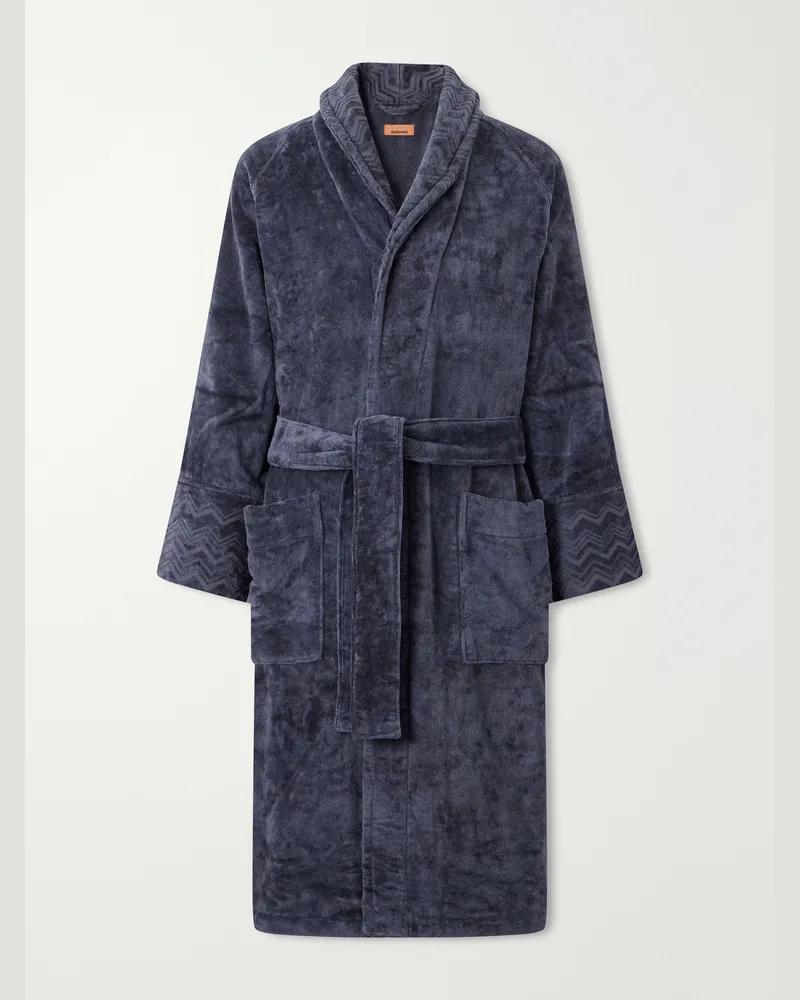 Missoni Home Giorgio Cotton-Terry Robe Blue
