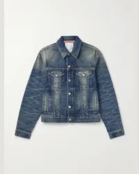 Acne Studios Rye schmal geschnittene Jeansjacke Blau