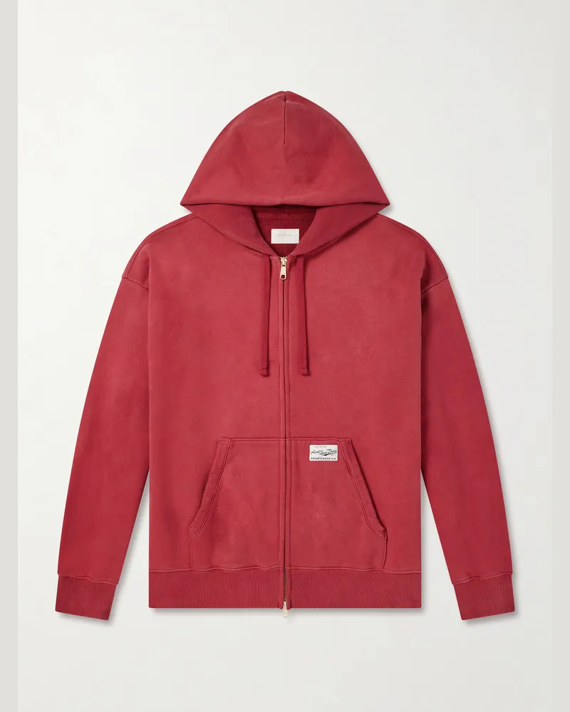 Aimé Leon Dore Cotton-Jersey Zip-Up Hoodie Red
