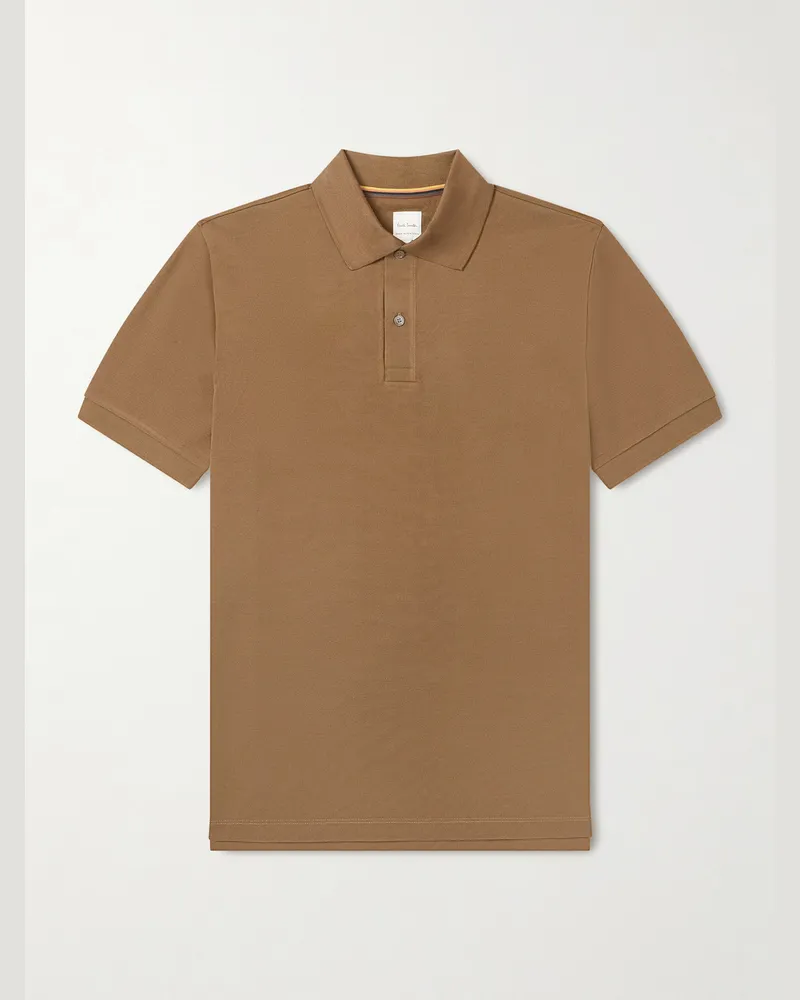 Paul Smith Cotton-Piqué Polo Shirt Brown