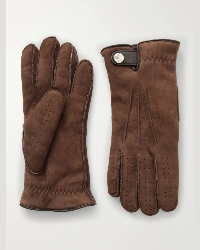 Brunello Cucinelli Suede Gloves Brown