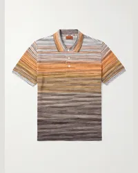 Missoni Polohemd aus Baumwoll-Piqué in Space-Dye-Färbung Braun