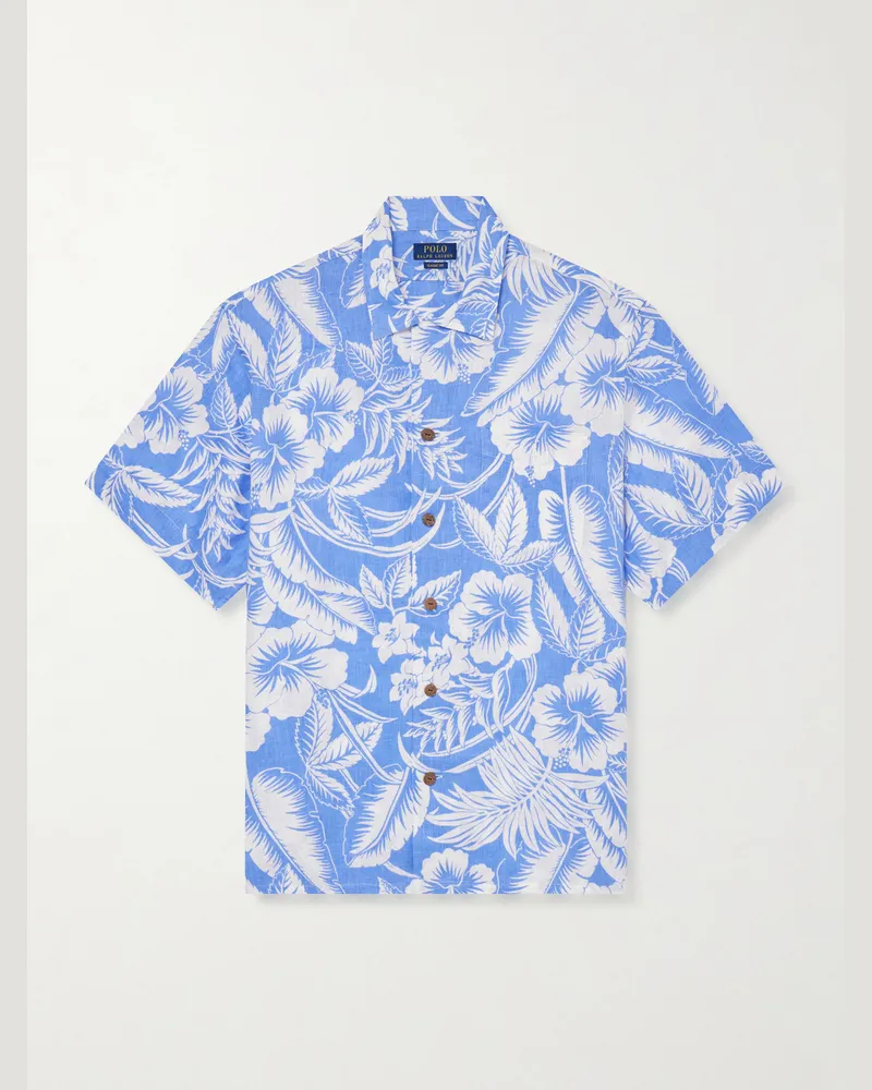 Ralph Lauren Printed Linen Shirt Blue