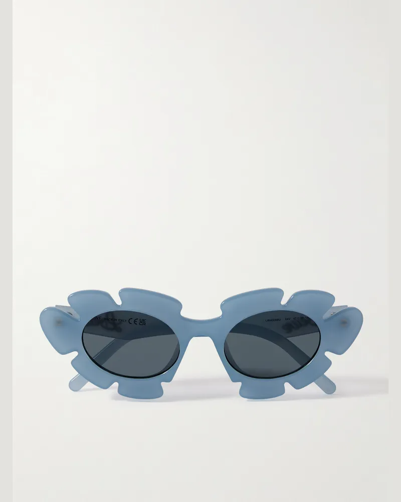 Loewe Paula's Ibiza Flower Sonnenbrille mit ovalem Rahmen aus Azetat Blau