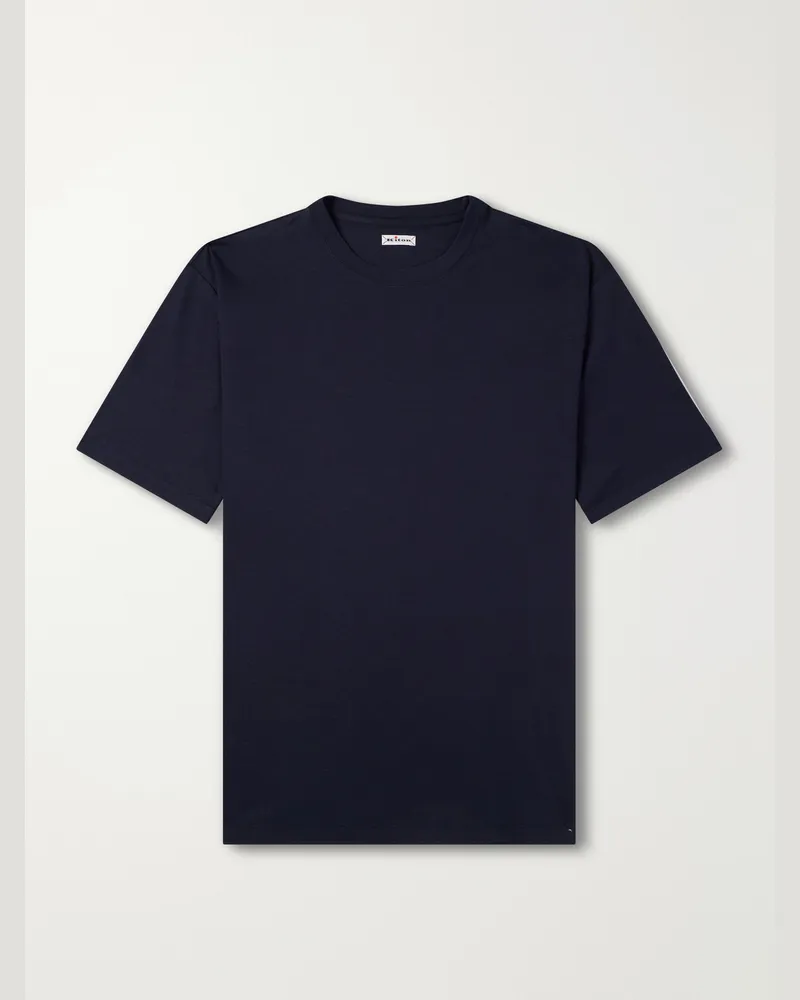 Kiton Cotton-Jersey T-Shirt Blue