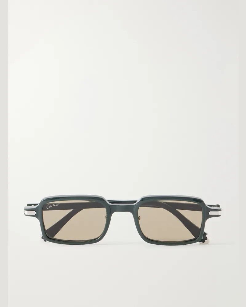 Cartier Première de Cartier Square-Frame Recycled-Acetate Sunglasses Green