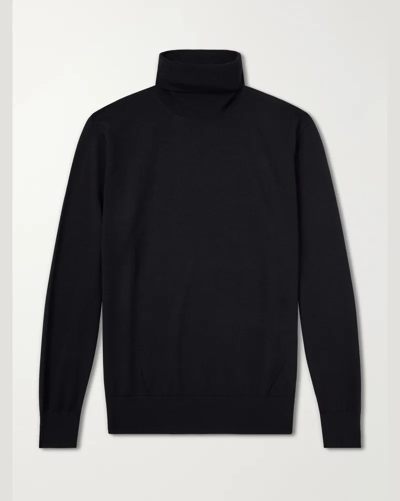 Dries van Noten Merino Wool Rollneck Sweater Black