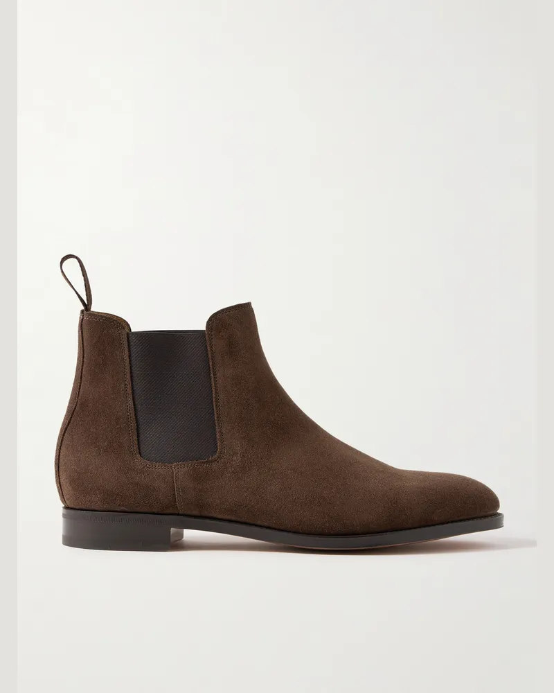 John Lobb Lawry Chelsea Boots aus Veloursleder Braun