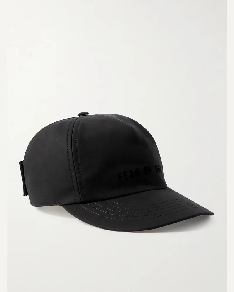Fear of God Eternal Baseballkappe aus Baumwolle mit Logoflockdruck Schwarz