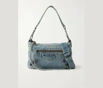 Le City Moto Small Denim Messenger Bag