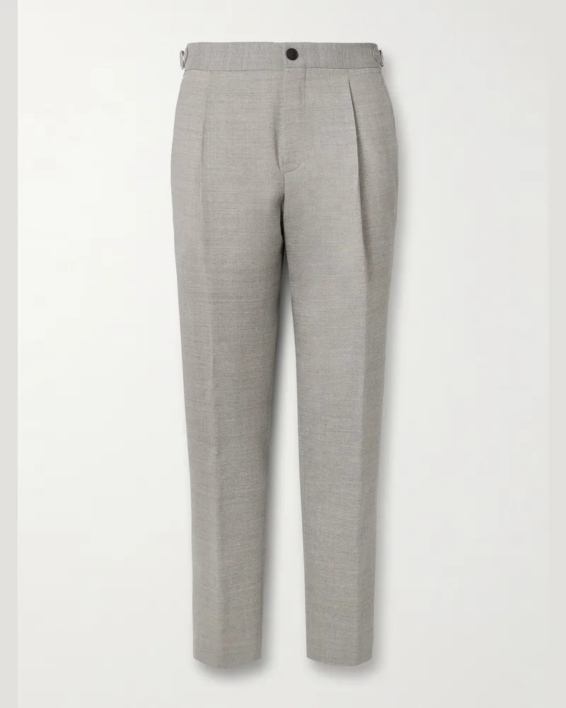 MR P. Daniel Tapered Pleated Wool-Flannel Suit Trousers Gray