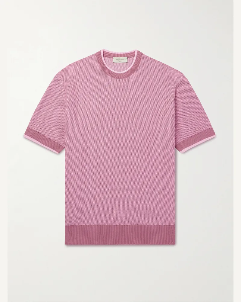 PIACENZA 1733 T-Shirt aus Baumwolle in Waffelstrick Pink