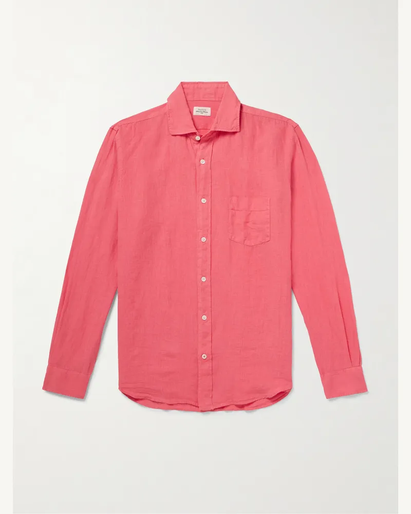 Hartford Paul Pat Hemd aus Leinen Pink
