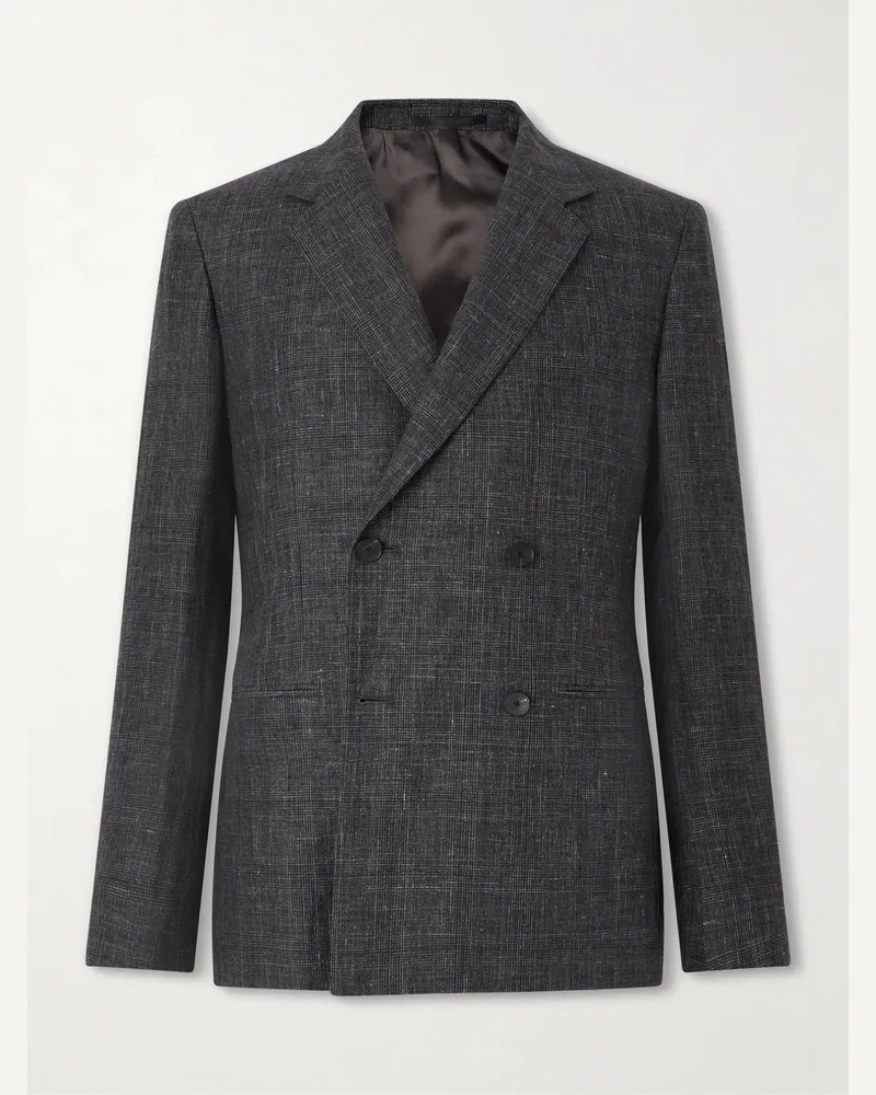 MR P. Delave Linen Check Jacket Gray
