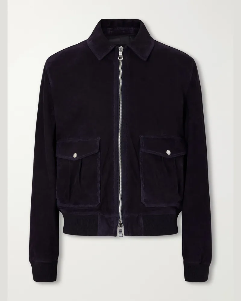 MR P. Suede Blouson Jacket Blue