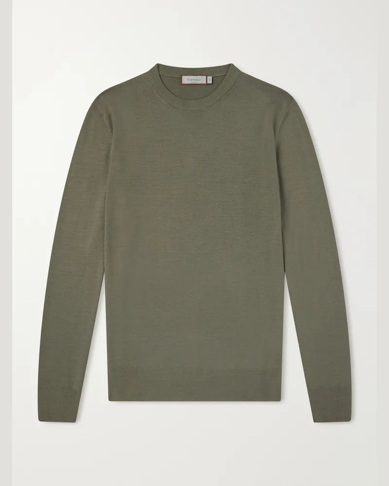 Canali Wool Sweater Green