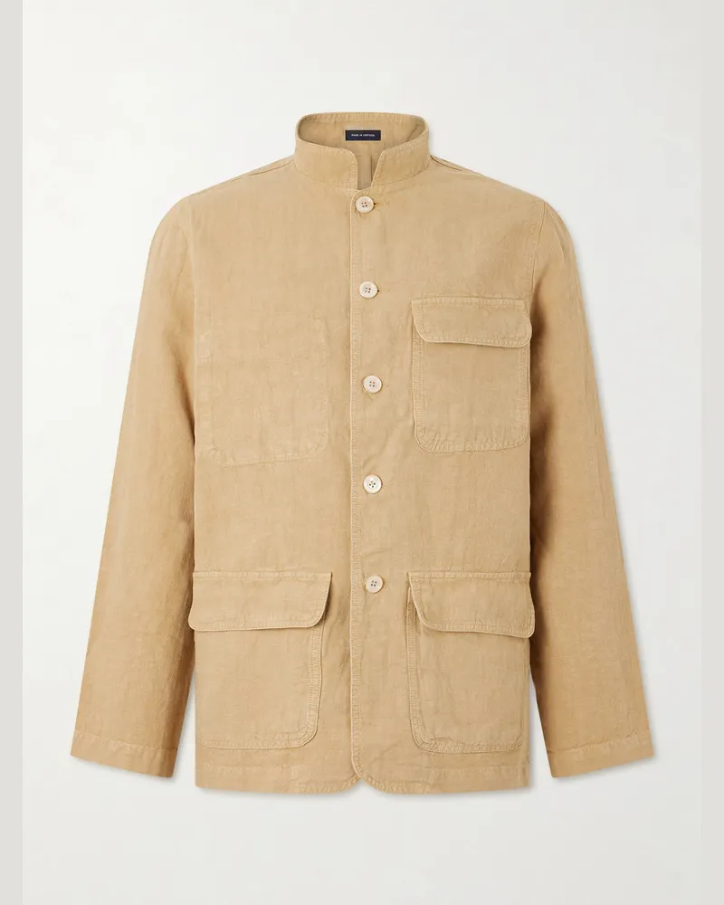 Drake's Linen-Canvas Jacket Neutrals