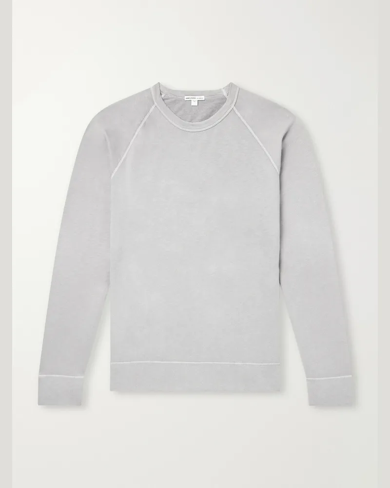 James Perse Garment-Dyed Loopback Supima Cotton-Jersey Sweatshirt Gray