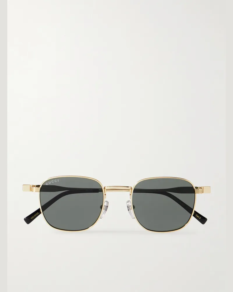 Gucci Goldfarbene Sonnenbrille mit rundem Rahmen Gold