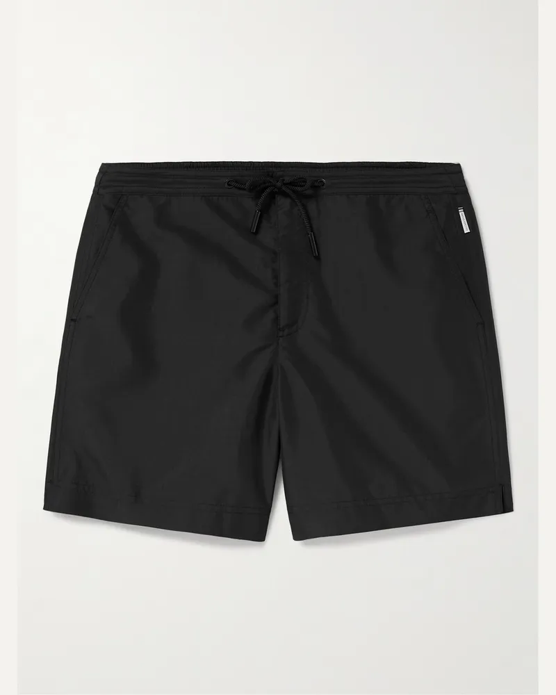 Orlebar Brown Bulldog gerade geschnittene mittellange Badeshorts aus recyceltem Material Schwarz