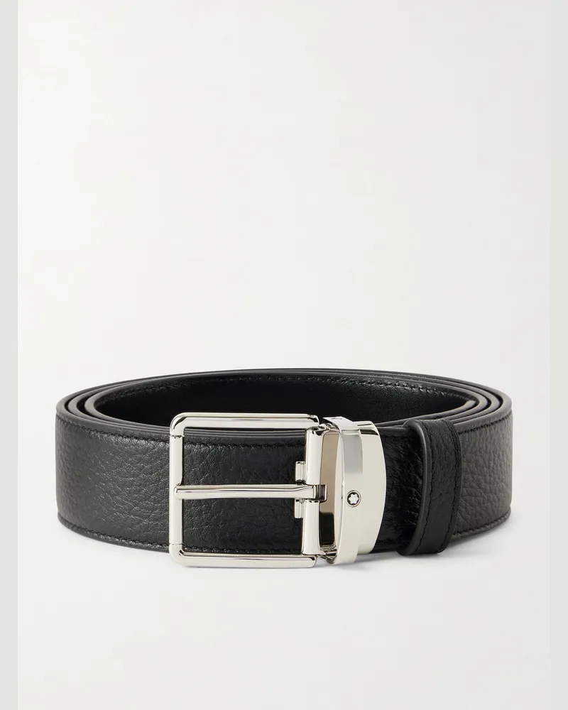 Montblanc Everyday 3.5cm Reversible Leather Belt Black
