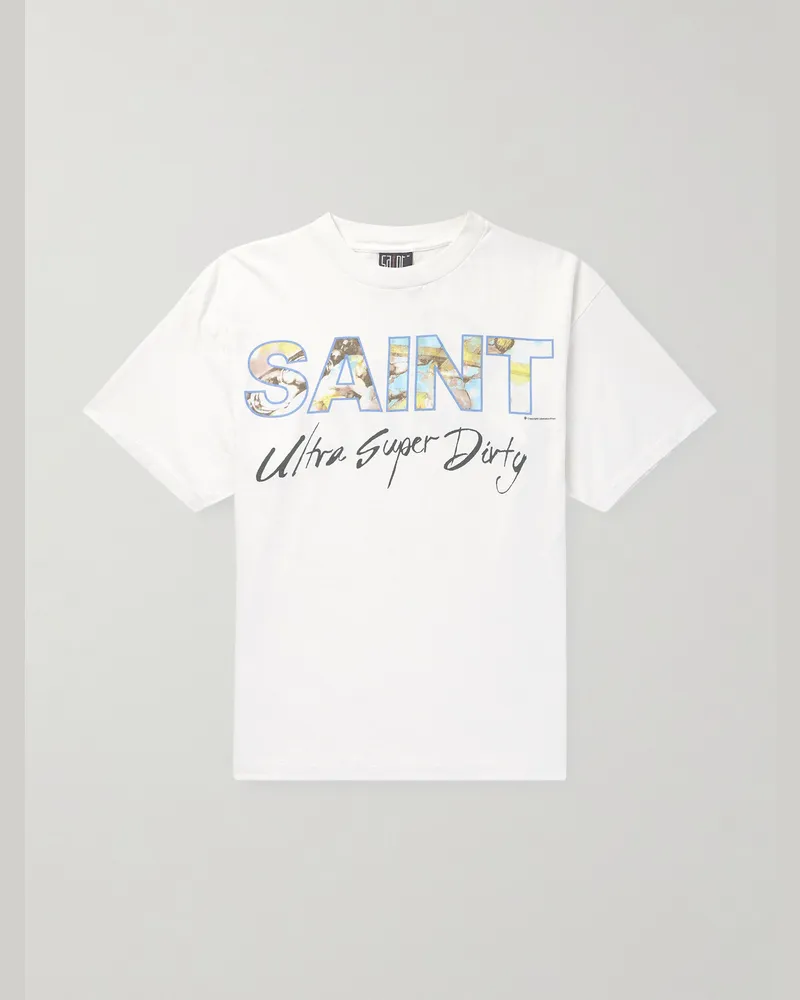 SAINT MXXXXXX T-Shirt aus Baumwoll-Jersey mit Print Weiß