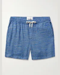 Corridor Surf gerade geschnittene Shorts aus gestreiftem Jacquard aus einer Baumwollmischung mit Kordelzugbund Blau