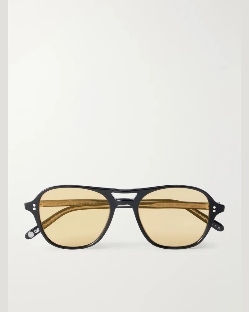 Garrett Leight Doc Aviator-Style Acetate Sunglasses Black