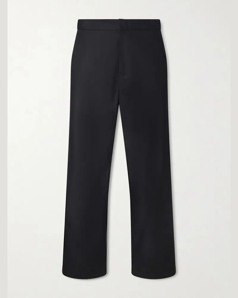 Jil Sander Straight-Leg Cotton Trousers Black