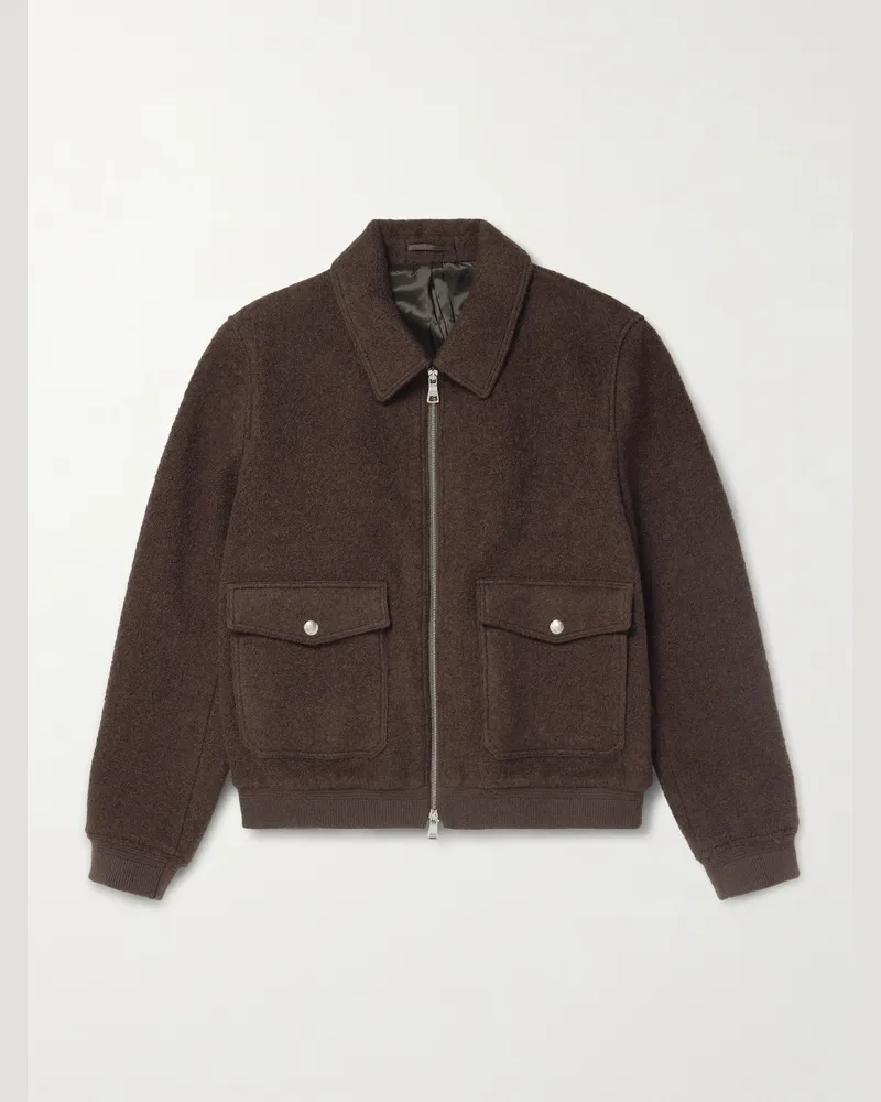 MR P. Wool-Blend Bouclé Blouson Jacket Brown