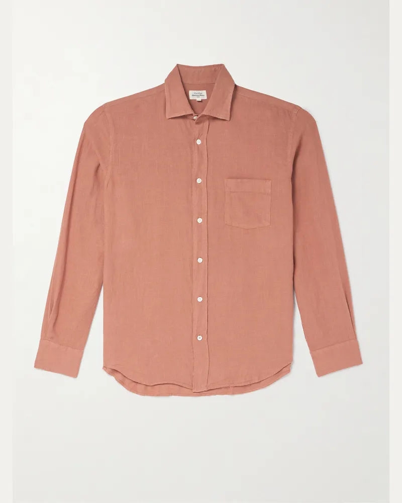 Hartford Paul Pat Hemd aus Leinen Orange