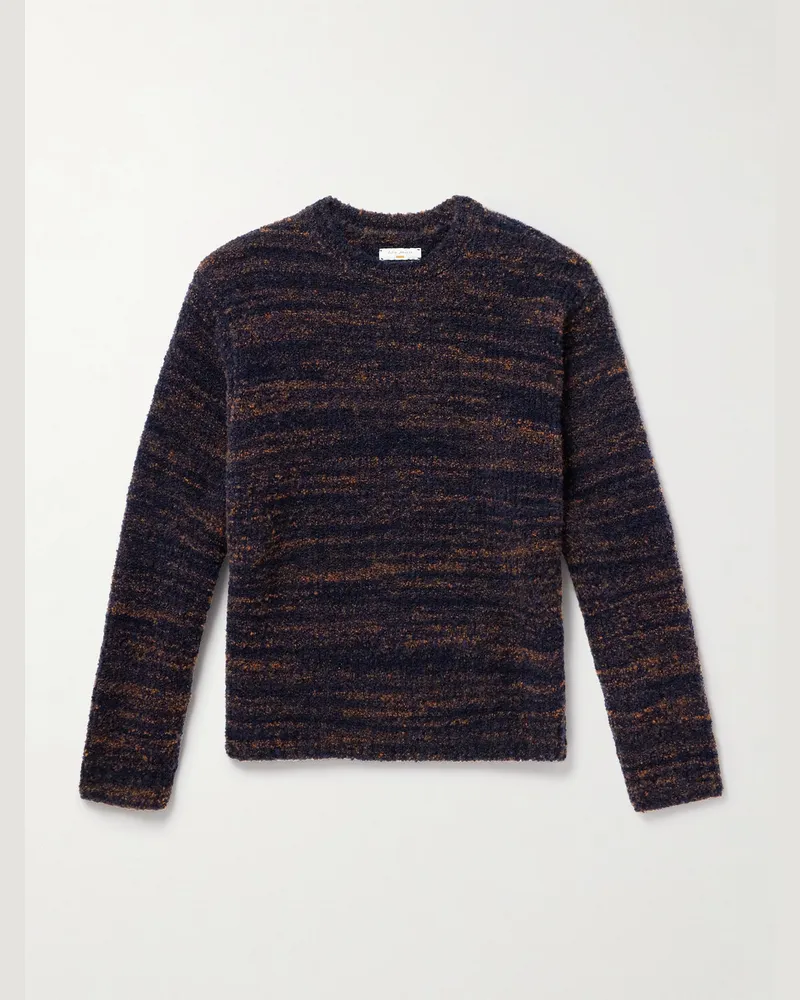 Nudie Jeans Gurra Pullover aus Bouclé einer Wollmischung Blau