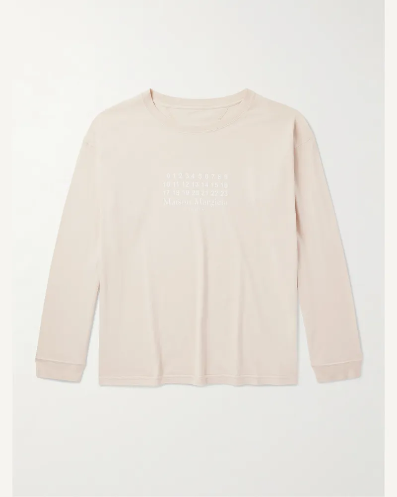 Maison Margiela Oberteil aus Baumwoll-Jersey mit Logoprint Neutral