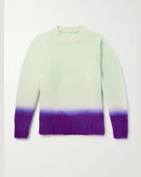 Sacai Pullover aus einer Wollmischung mit Batikmuster Grün