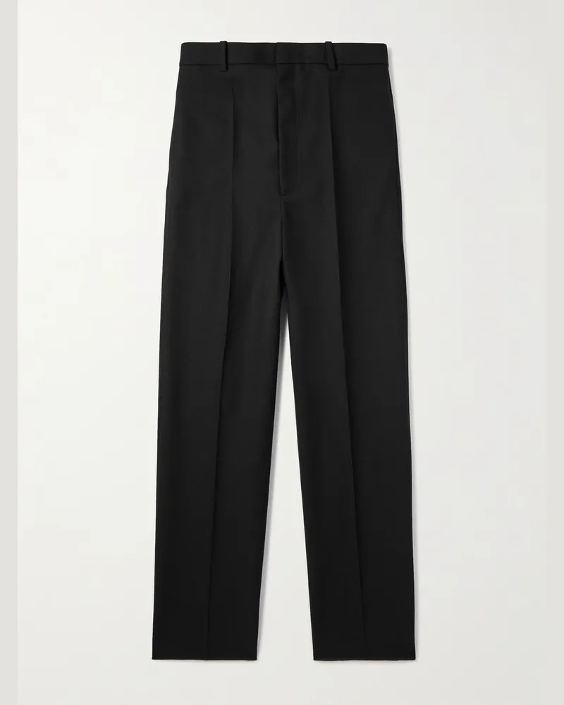 Jil Sander Gerade geschnittene Hose aus Grain de Poudre aus Wolle Schwarz