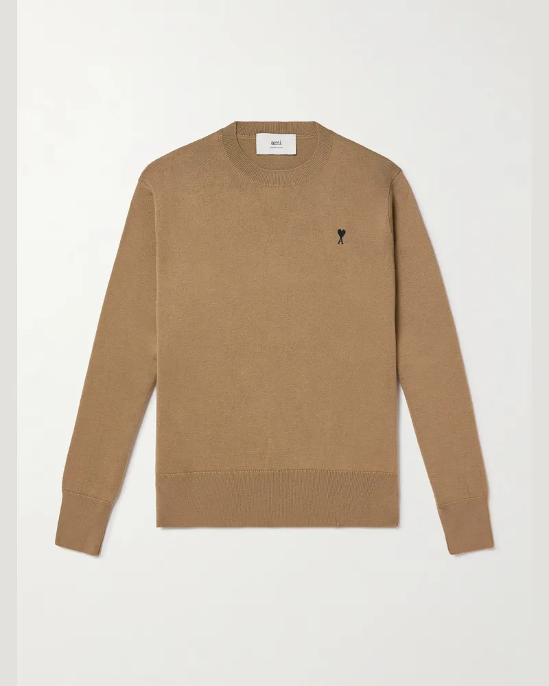 AMI Paris ADC Pullover aus Merinowolle mit Logostickerei Neutral