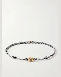 Luis Morais Armband aus Kordel mit Details aus Gold und Diamant Schwarz