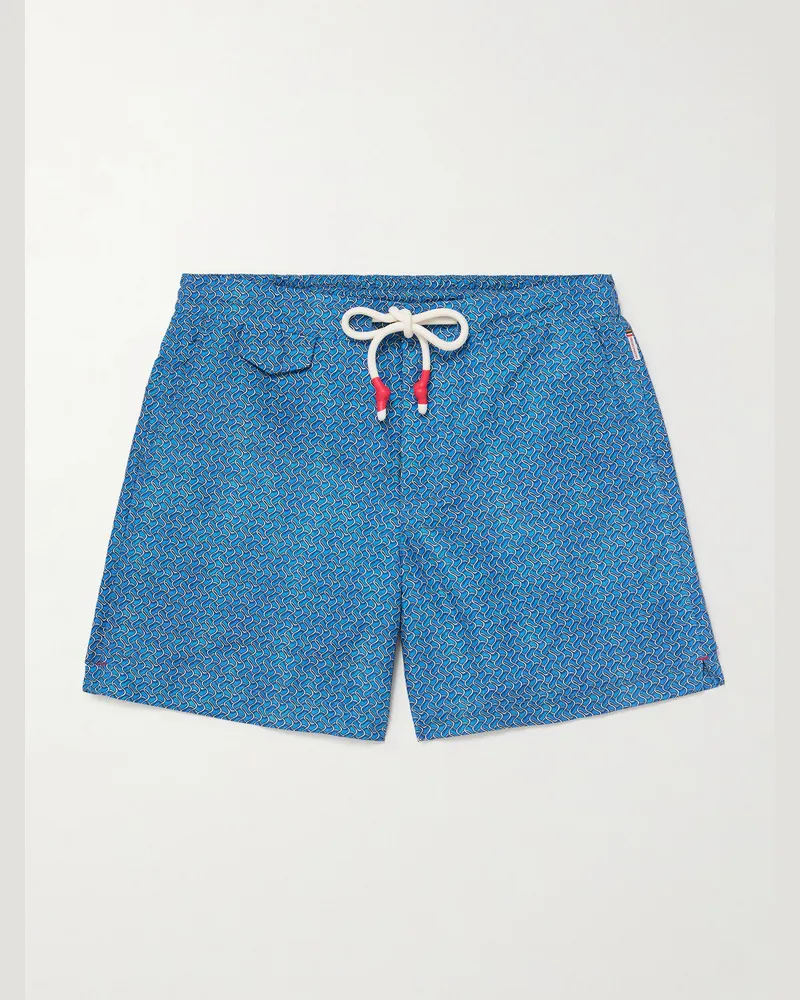 Orlebar Brown Standard Riptide gerade geschnittene mittellange Badeshorts mit Print Blau