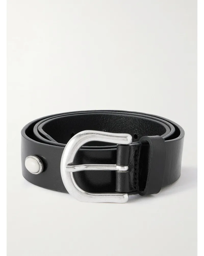 A Kind Of Guise Dashi 3cm Embellished Leather Belt Gray