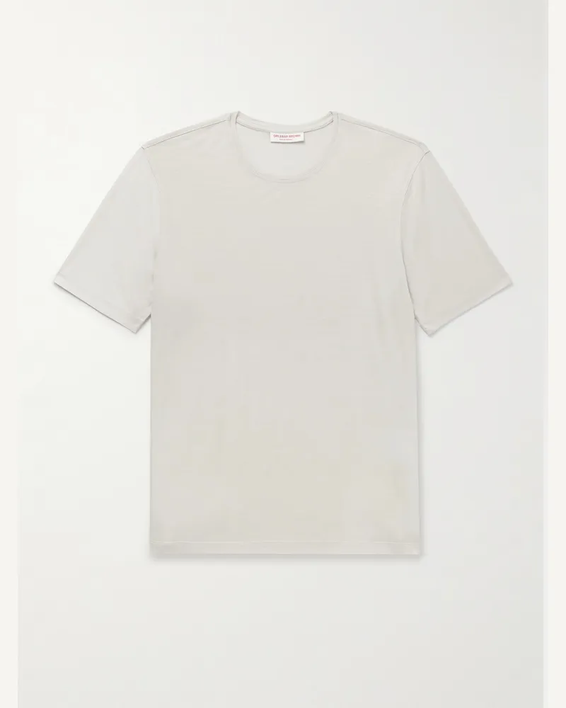 Orlebar Brown OB-T schmal geschnittenes T-Shirt aus Merinowoll-Jersey Neutral