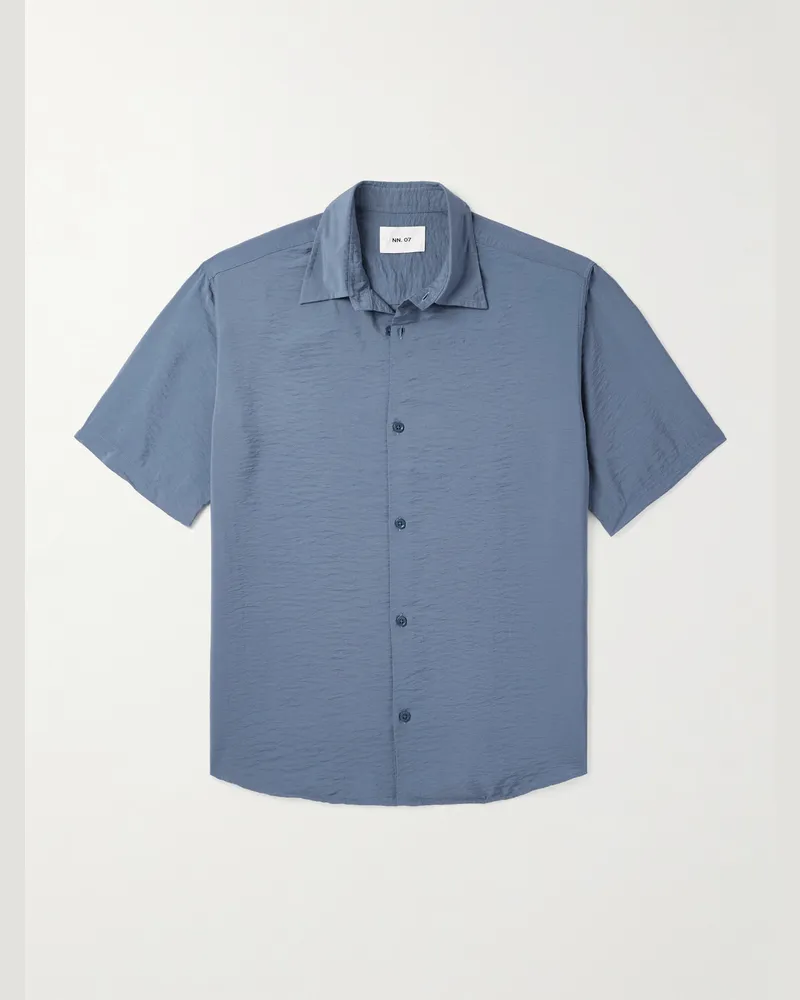 NN 07 Freddy 5971 Hemd aus einer Tencel™-Modalmischung Blau